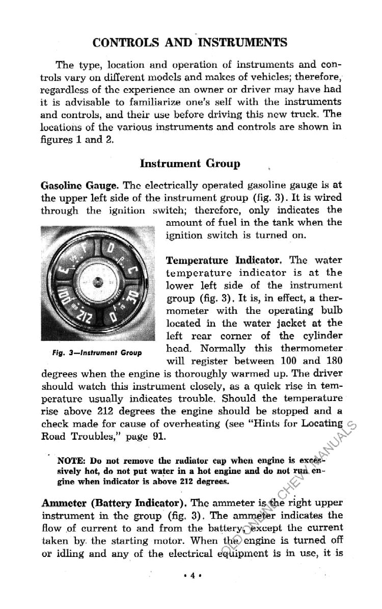 1951 Chevrolet Trucks Operators Manual Page 43